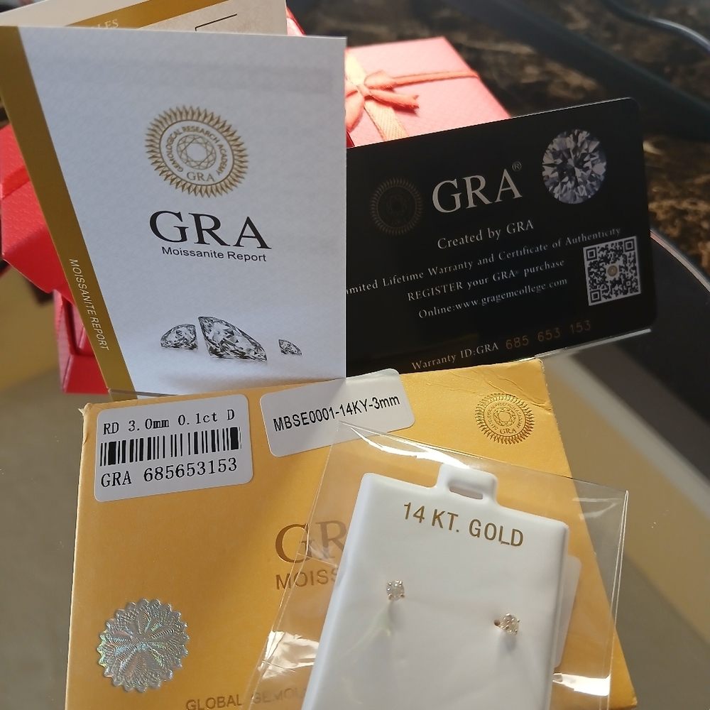 Real 14Kt Gold Moissanite Earrings